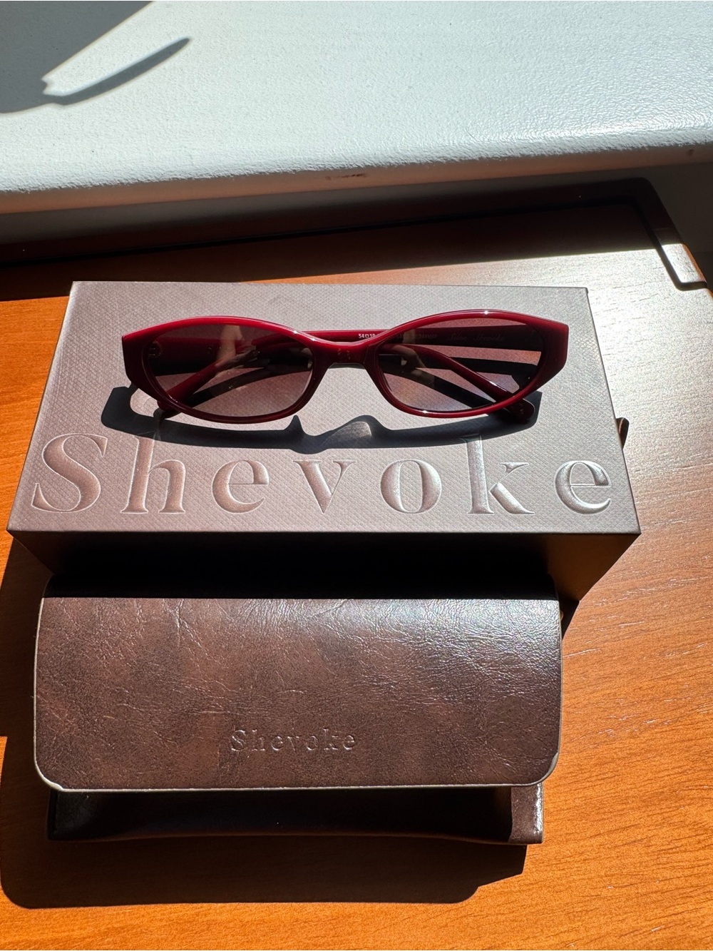 Shevoke Women's Wine Red Cat Eye Sunglasses